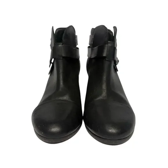 Rag & Bone Harrow Heeled Ankle Black Leather Boots Booties Women’s Size 40 / 10 - Picture 2 of 9
